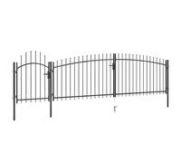 vidaXL Portail de Clôture de Jardin avec Dessus en Lance Portillon de Terrasse Porte de Patio Barrière de Sécurité de Jardin 146323 Noir G