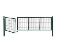 Portail de clôture - vidaXL - 350x100 cm - Acier - Vert - Battant