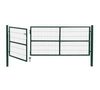 Portail de clôture - vidaXL - 350x120 cm - Acier - Vert - Battant