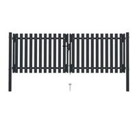 Portail de clôture - vidaXL - Double porte - Acier enduit de poudre - 306x125 cm - Anthracite Gris G