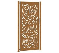 Portail de jardin 105 x 205 cm en acier résistant aux intempéries avec design flamme, durable et facile d'entretien, pour le jardin et l'entrée, protection élégante pour votre extérieur