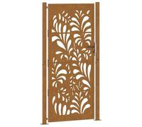 Portail de jardin 105 x 205 cm en acier résistant aux intempéries avec design ondulé | Porte de barrière robuste pour jardin et allée | Durable et facile d'entretien