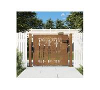 vidaXL Portail de jardin 105x105 cm acier corten design de bambou