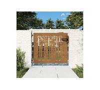 vidaXL Portail de jardin 85x100 cm acier corten design de bambou
