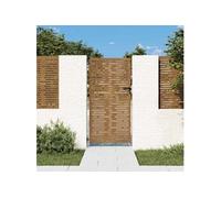 vidaXL Portail de jardin 85x200 cm Acier Corten Conception de carré Marron G