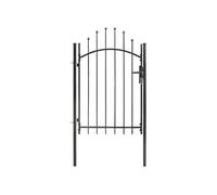 vidaXL Portail de Jardin avec Dessus Arqué Panneau de Porte Portillon de Jardin Portail de Terrasse Jardin Patio Extérieur Cour 1x2 m Acier