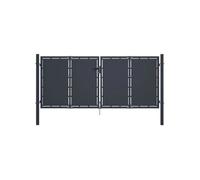 Portail de Jardin Portail de Clôture Portillon de Jardin Porte de Terrasse Portillon de Terrasse Extérieur Acier 300x125 cm Anthracite