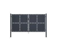 Portail de Jardin Portail de Clôture Portillon de Jardin Porte de Terrasse Portillon de Terrasse Extérieur Acier 300x200 cm Anthracite 144528