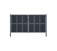 Portail de Jardin Portail de Clôture Portillon de Jardin Porte de Terrasse Portillon de Terrasse Extérieur Acier 400x175 cm Anthracite 144533