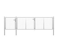 Portail de jardin Acier 400 x 75 cm Argenté