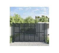 Portail de jardin Anthracite 300x200 cm Acier 154570