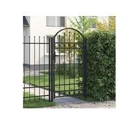 vidaXL Portail de clôture Partie supérieure arquée en acier 104 x 175 cm Noir