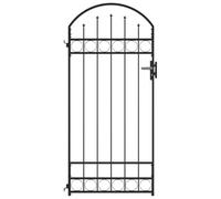 vidaXL Portail de Clôture avec Dessus Arqué Porte de Jardin Portillon de Patio Extérieur 89x200 cm Noir