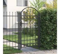 vidaXL Portail de clôture Partie supérieure arquée en acier 104 x 175 cm Noir