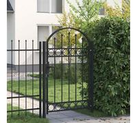 vidaXL Portail de jardin avec dessus arqué Acier 1 x 1,5 m Noir