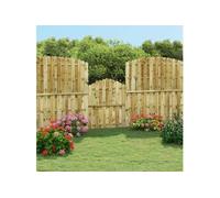 vidaXL Portillon de jardin – Barrière de sécurité, avec clous, bois pin imprégné