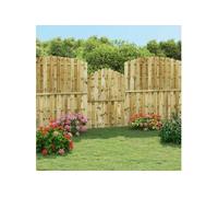 vidaXL Portail de Jardin, Barrière de Sécurité, Portillon avec Clous, Porte de Patio Terrasse Extérieur, Bois Pin Imprégné 100x150 cm