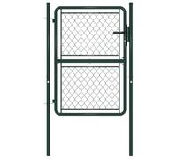 Portail de jardin en acier 100 x 150 cm vert avec serrure et poignée | Acier haute performance, fil de maille soudé, résistant à la rouille, résistant à la corrosion, pour l'extérieur