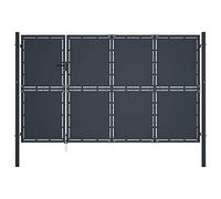 Portail de Jardin en Acier, 350 x 200 cm avec Serrure, Porte de Clôture Robust et Sécurisé, Design Moderne, pour Jardin, Terrasse, Propriété, Couleur Anthracite, 350 x 200 cm