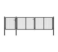 Portail de Jardin en Acier, 400 x 125 cm, Design Robust avec Serrure, Portail de Jardin et Portillon de Jardin, Idéal pour Clôture de Jardin et Terrasse, Couleur Anthracite, 400 x 125 cm