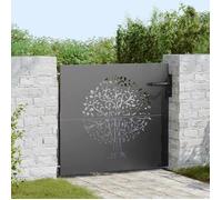Portail de jardin en acier Corten - vidaXL - 85x75 cm - Noir - Design arbre - Acier peint par poudre