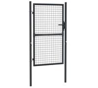 Portail de jardin en acier galvanisé 100 x 150 cm Anthracite avec clés | Acier zingué, finition en poudre, mont 48 mm, largeur réglable, 3 clés, pour terrasse et terrasse