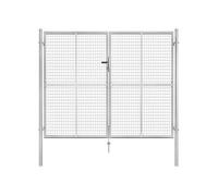 vidaXL Porte de jardin Acier galvanisé 306x250 cm Argenté