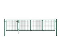 Portail de Jardin en Acier, Porte de Clôture Résistante à la Rouille, Design Sécurisé avec Serrure, Portillon de Jardin pour Terrasse et Extérieur, Couleur Vert, 350 x 125 cm