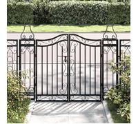Portail de jardin en fer forgé - vidaxl - Noir - 121x8x100 cm - 7.9 kg - Système verrouillable - Design ornemental