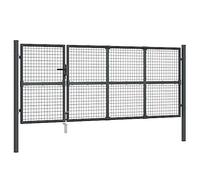 Portail de jardin en maille - Anthracite - 350 x 175 cm - En acier galvanisé - Pour jardin et allée - Durable et résistant aux intempéries - Barrière de sécurité pour maison et terrain