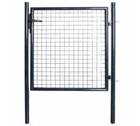 Portail de jardin en maille d'acier galvanisé, 100 x 150 cm, gris anthracite, antirouille, avec serrure, pour jardin, cour et terrasse, 3 clés incluses