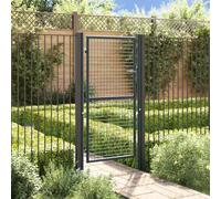 Portail de jardin en maille d'acier galvanisé, anthracite, 100 x 175 cm, porte de clôture robuste pour jardin, cour et terrasse, avec 3 clés