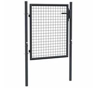 Portail de jardin en maille en acier galvanisé 100 x 125 cm gris | Grande stabilité et protection contre la corrosion | Idéal pour le jardin, la maison et la cour | Barrière durable pour la sécurité