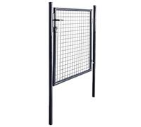 Portail de jardin en maille galvanisée, en acier, 85,5 x 100 cm, gris, durable, pour une barrière sûre, idéale pour le jardin, la terrasse et l'allée