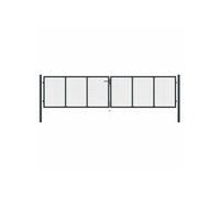 Vidaxl Portail En Maille De Jardin Acier Galvanisé 400 X 150 Cm Gris