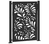 Portail de jardin noir 105 x 130 cm en acier avec design ondulé | Grande stabilité et durabilité | Idéal pour les barrières de jardin et l'entrée | Résistant aux intempéries et facile d'entretien