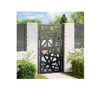 vidaXL Portail de jardin 100x175 cm Acier noir Conception de lumière Porte extérieure
