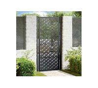 vidaXL Portail de jardin 4101003 – acier 105x205 cm, conception croisée, noir