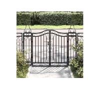 vidaXL Portail de jardin 363430 – fer forgé noir 121 x 8 x 100 cm
