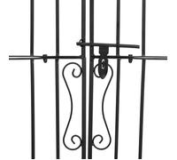 Portail de jardin noir 121x8x150 cm fer forgé_2 ans garantie_91308