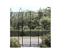 vidaXL Portail de jardin 121x8x200 cm fer forgé 363434 Noir