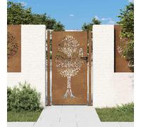 vidaXL Portail de jardin Conception de l'arbre 105x180 cm acier Corten Marron (rouillé)