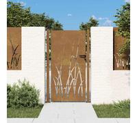 vidaXL Portail de jardin 105x205 cm Acier Corten Conception d'herbe