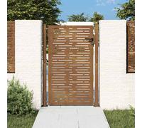 Portail de Jardin Portillon de Patio Acier Corten Conception de Carré vidaXL