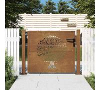 vidaXL Portail de jardin 105x105 cm acier corten conception de l'arbre