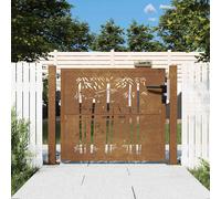 vidaXL Portail de jardin 105x80 cm acier corten design de bambou