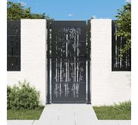 Portail de Jardin Portillon de Patio Anthracite Acier Design de Bambou vidaXL