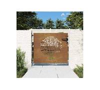 vidaXL Portail de jardin 85x100 cm acier corten conception de l'arbre