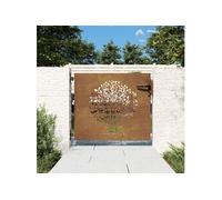 Portail de Jardin, Portillon de Patio, Barrière de Sécurité, Porte d'Extérieure Terrasse, 85x75 cm Acier Corten 153208