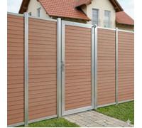 Portail de jardin Segovia 180 x 90 cm WPC aspect bois marron